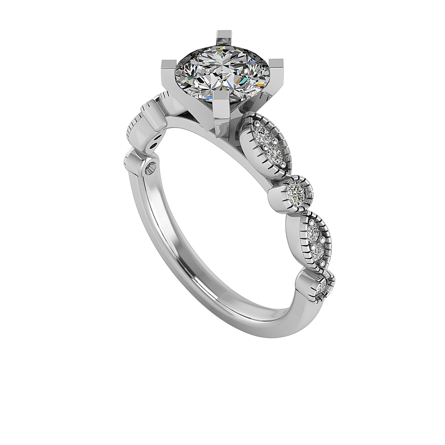 Avery Alternating MQ/RD diamond band